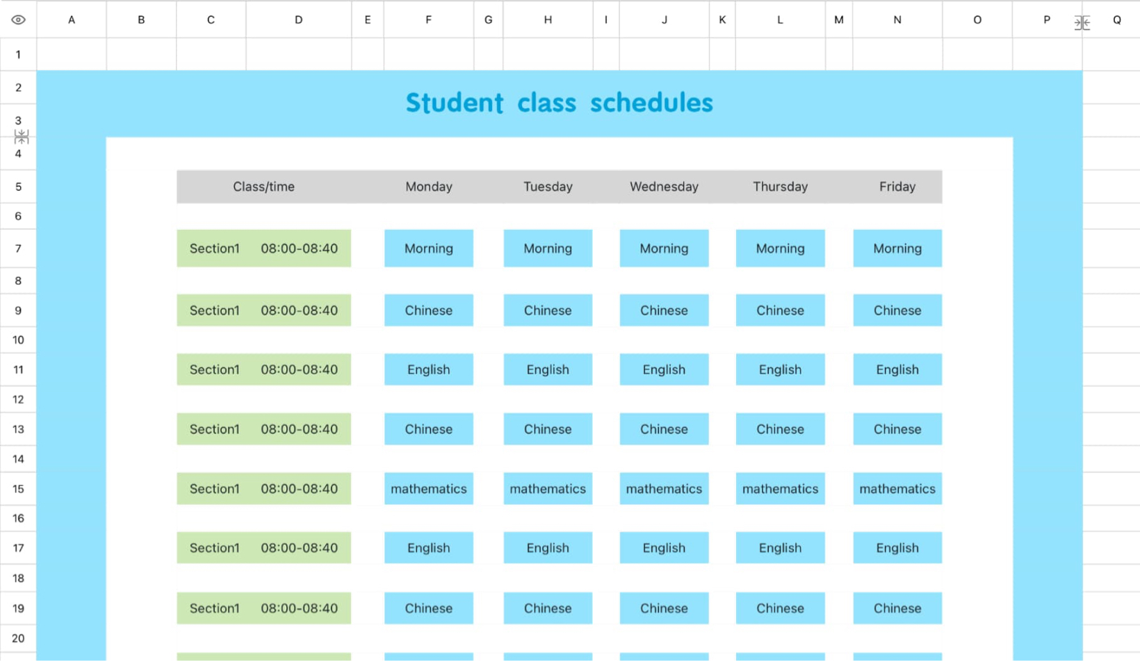 Student Schedule 2